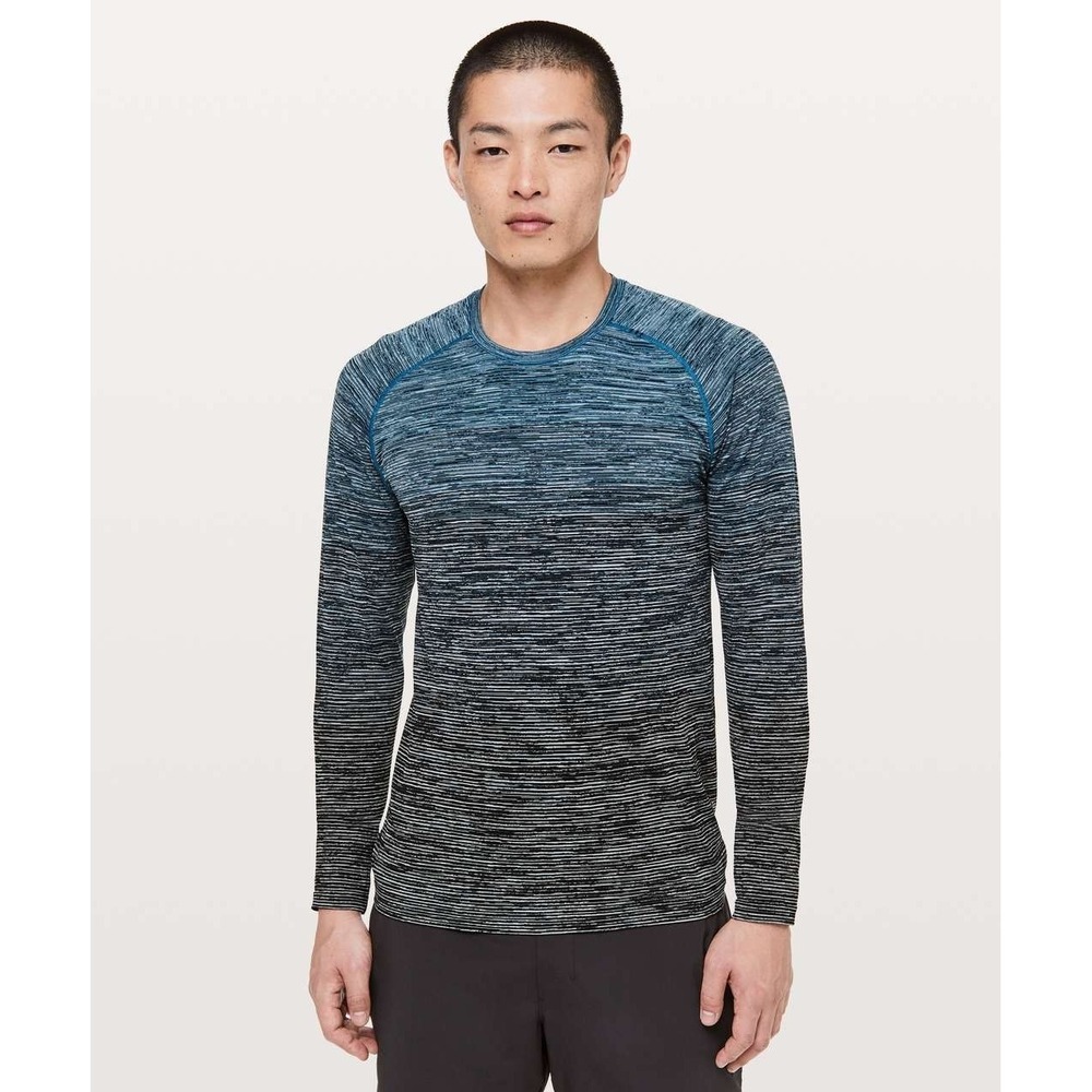 Lululemon Metal Vent T-Shirt Mens XL Baltic Blue/White/Black Tech Wicking Active